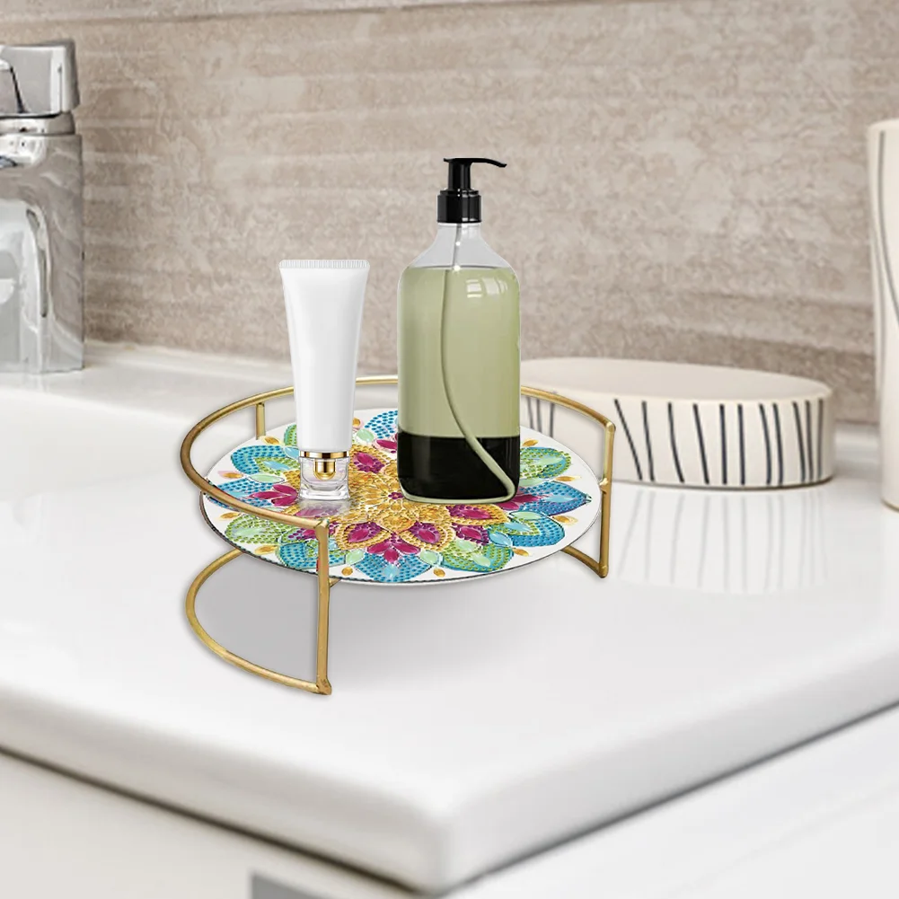 Acrylic Mandala 5D DIY Diamond Painting Serving Tray for Home Desk Coffee Table