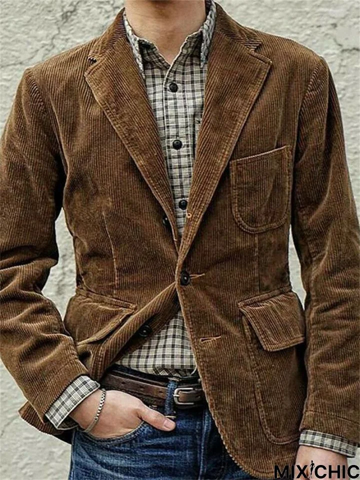 Men's Casual Fashion Solid Color Coat