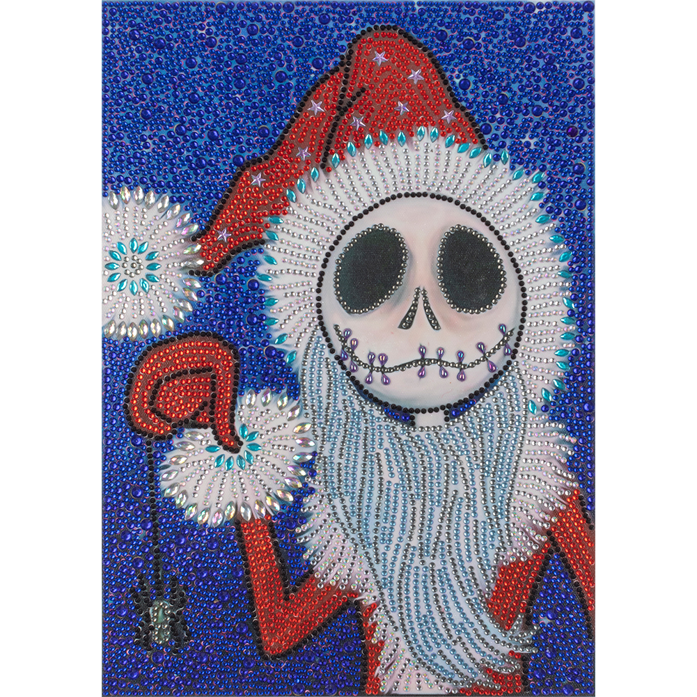 

30*40CM - Crystal Special Shaped Diamond Painting - Christmas Skull, 501 Original