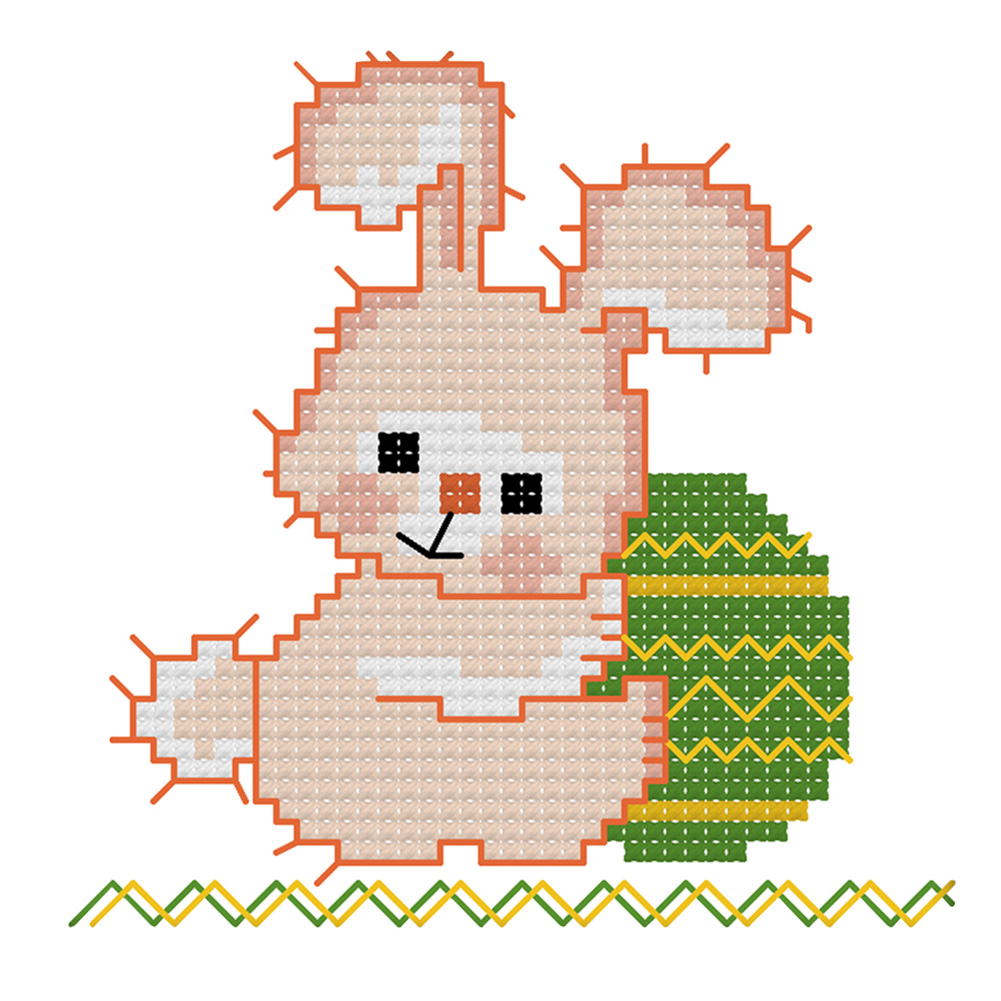 

Rabbit - 14CT Stamped Cross Stitch - 13*13CM, 501 Original