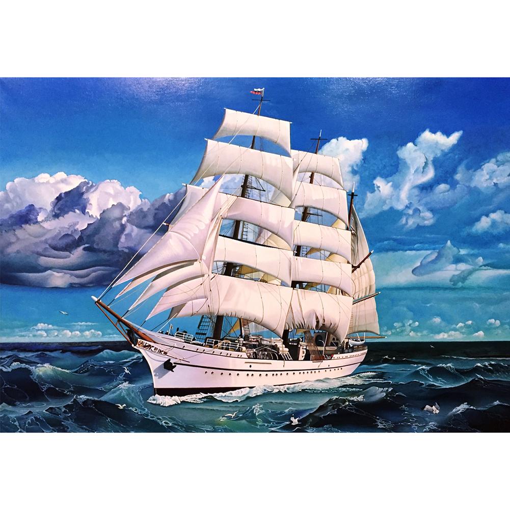 

40*30CM - Ocean Ships - Round Drill Diamond Painting, 501 Original