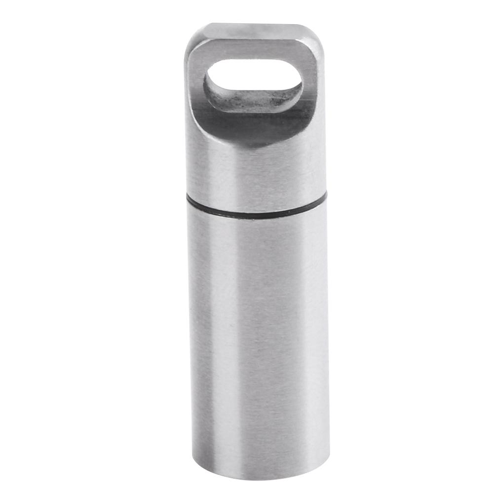 

Mini Stainless Steel Waterproof Outdoor Survival EDC Capsule Pill Bottle, 501 Original