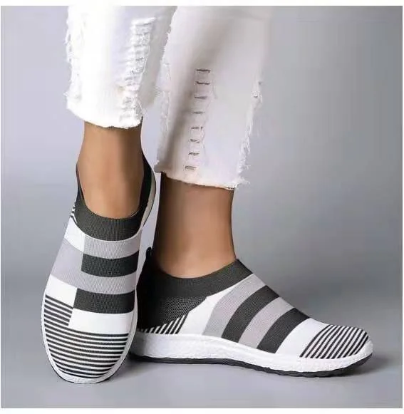 Women's Casual Vulcanized Shoes Woman Sock Sneakers 2020 Women Knitted Flat Shoes Ladies Slip On Female Loafers Summer