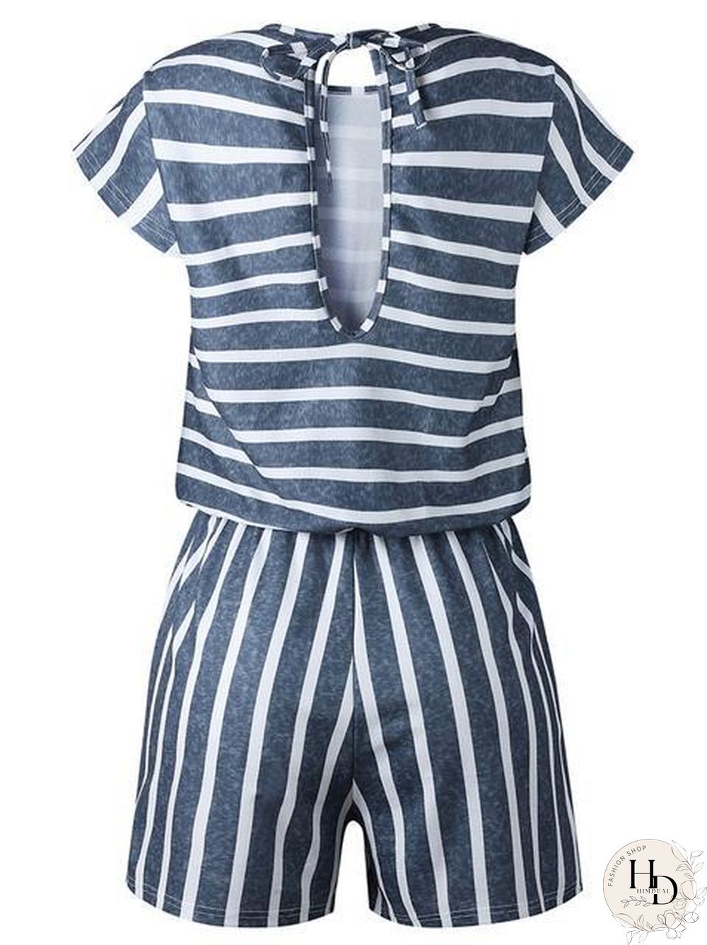Stripes Print Casual Romper