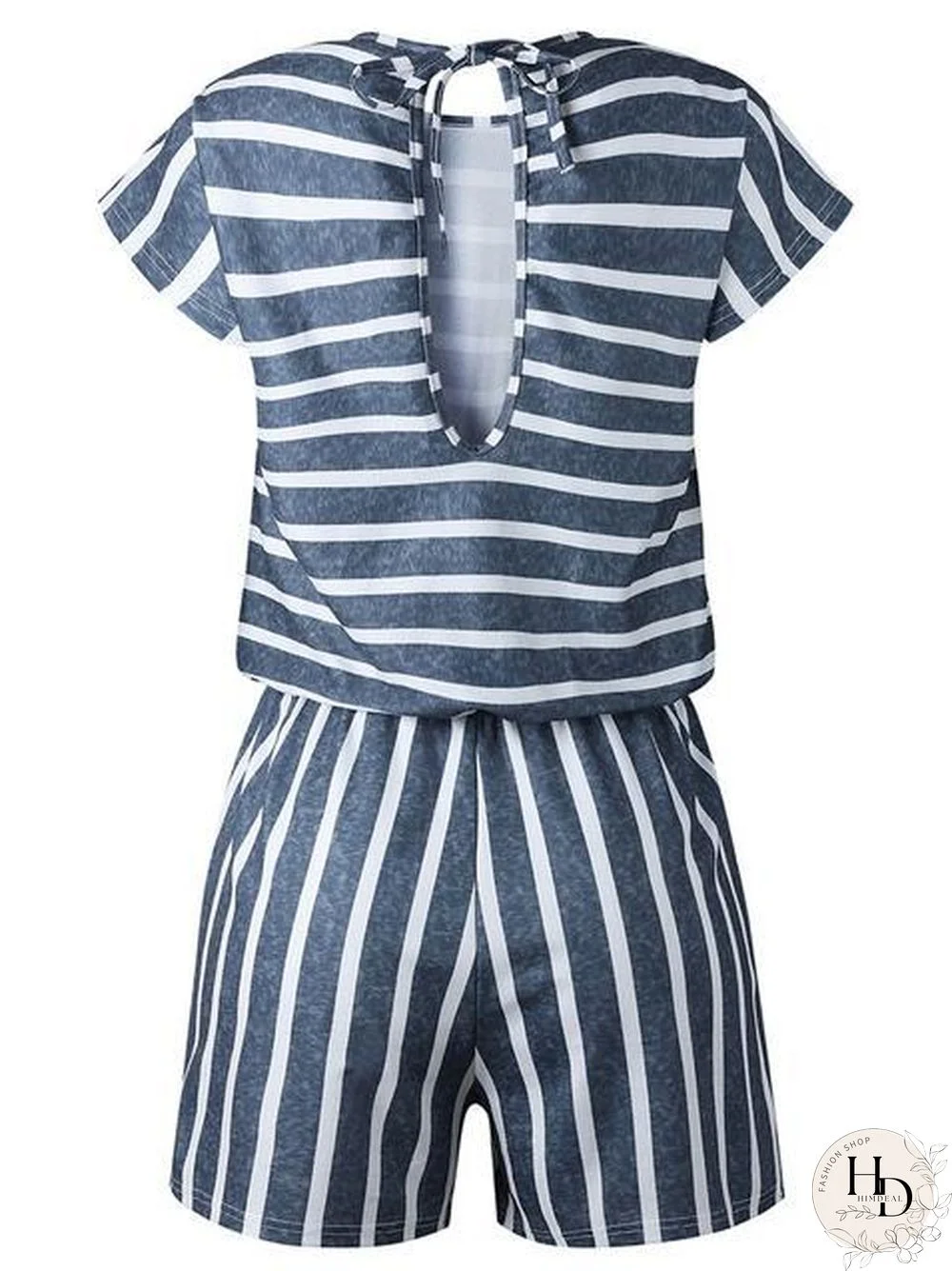 Stripes Print Casual Romper