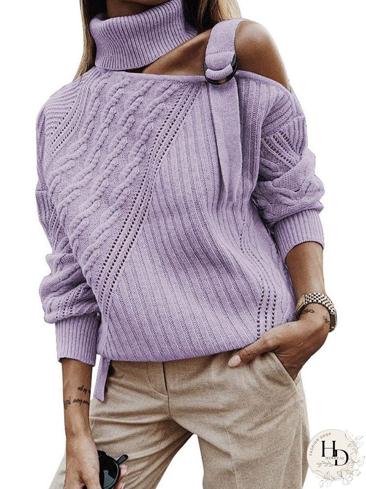 Unique Knit Sweater with Cutout Detail