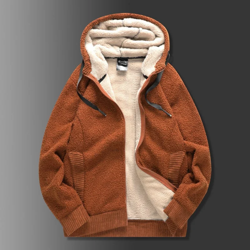 Plus Velvet Thick Men's Solid Color Jacket 8XL