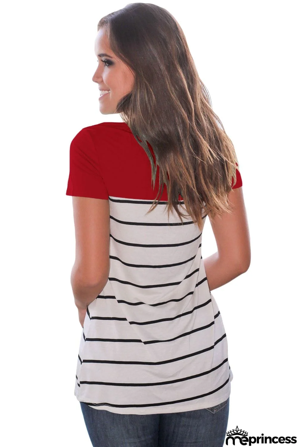 Splice Striped Short Sleeve T-shirt