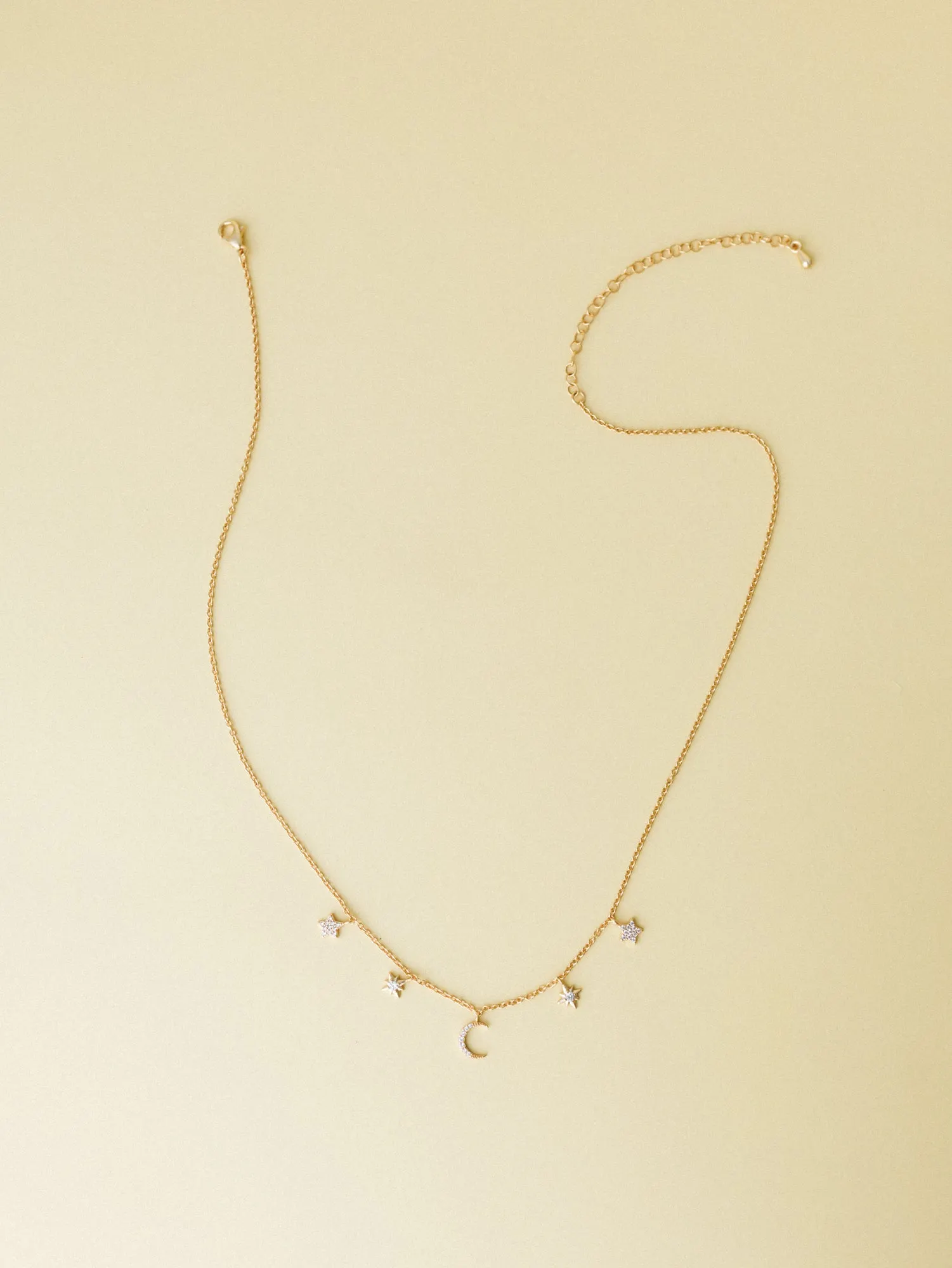 Moon and Stars Necklace - Gold