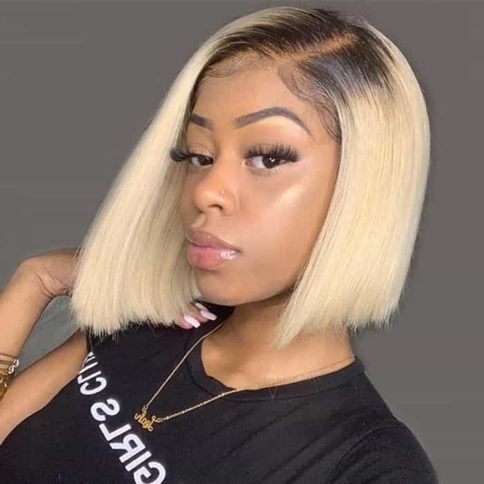 Invisible Glueless Lace Wig | Blonde BOB Wig | Natural Hairline Blends With Skin US Mall Lifes