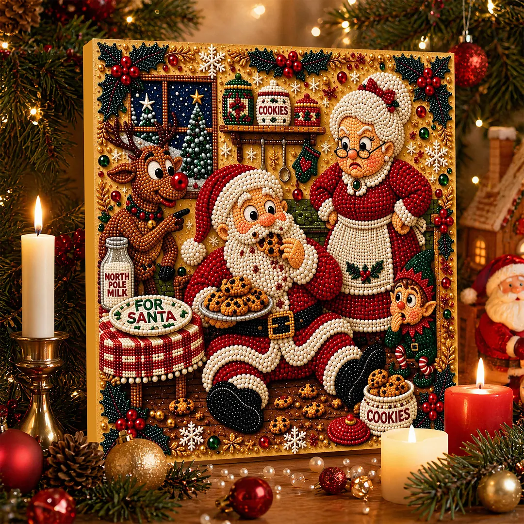 Framed Pearl Painting Kit Christmas Cookie Theme 7.87x7.87in