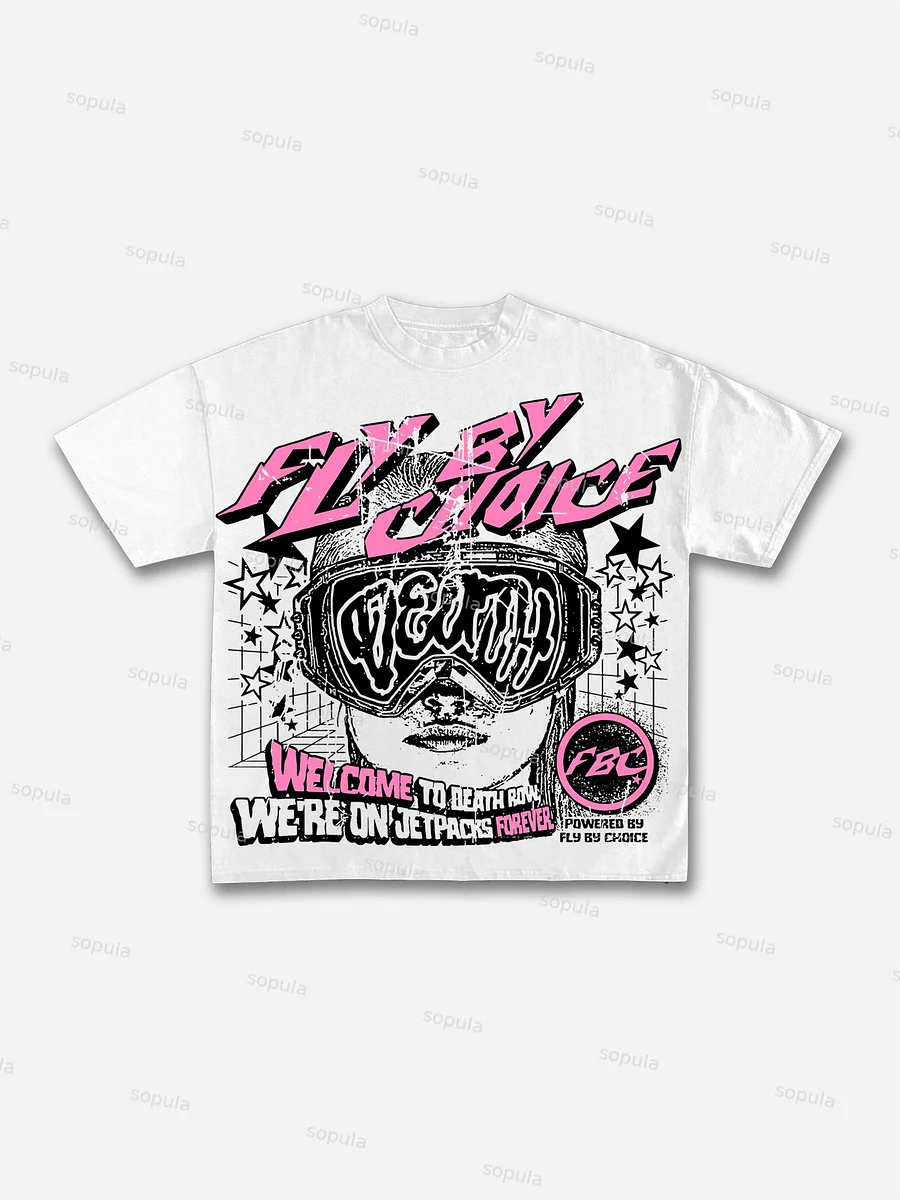 Vintage Fly By Choice Death Graphic 100% Cotton Short Sleeve T-Shirt