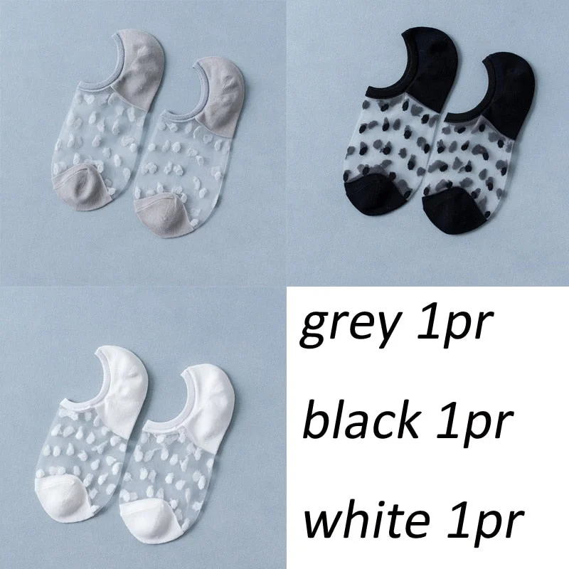 3 Pair/set Lot Fashion Dot socks for Girls Women Indoor Socks Mix Summer Colors Smooth Feeling Floor Socks Color Breathable Sox