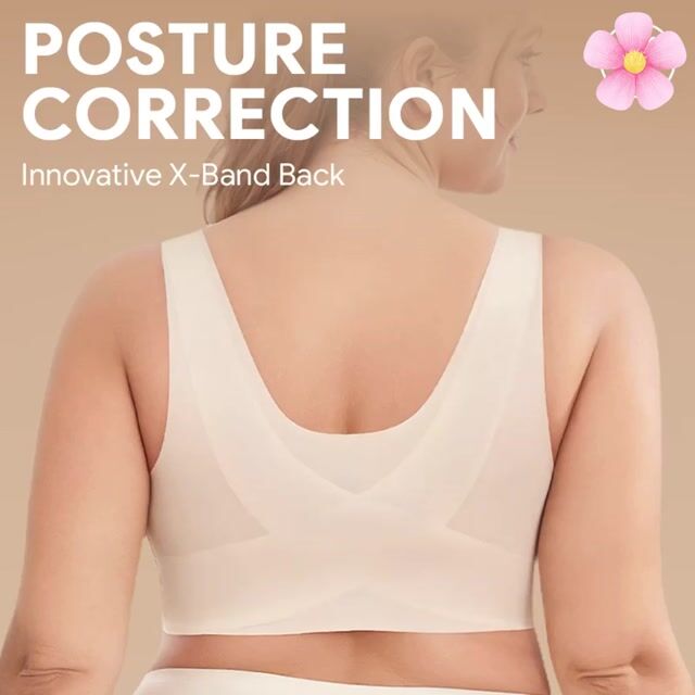 Seamless Front Buckle Cross Back Shaping Bra socialshop