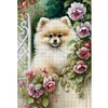 Flowers Pomeranian-11CT Counted Cross Stitch 40*60cm/15.75*23.62in(Big Size)