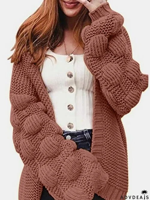 Open Front Long Sleeve Cardigan
