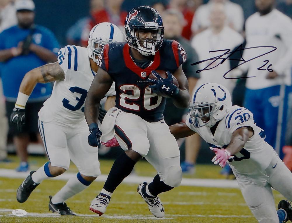 Lamar Miller Autographed Houston Texans 16x20 vs Colts Photo Poster painting- JSA W Auth