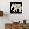 DIY Pearl Painting Elephant for Home Decor with Frame(25x25cm)