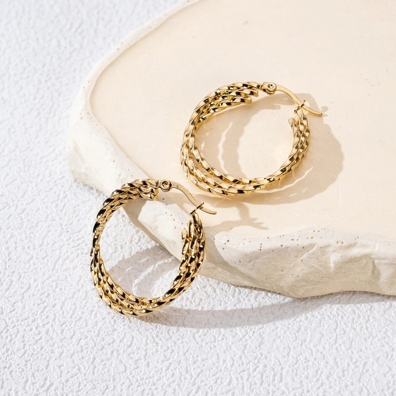 1 Pair Casual Minimalist Triangle Solid Color 304 Stainless Steel Earrings Ear Studs