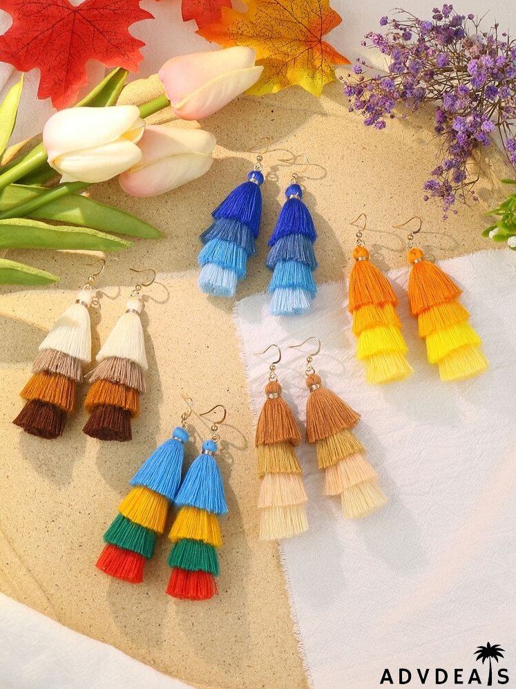 5pairs Tassel Drop Earrings