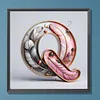 Diamond Painting -DIY Round Drill Feather Letter Q