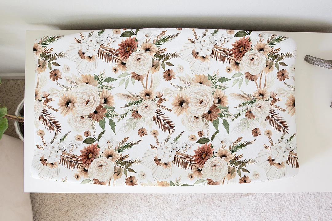 Boho floral crib online sheet