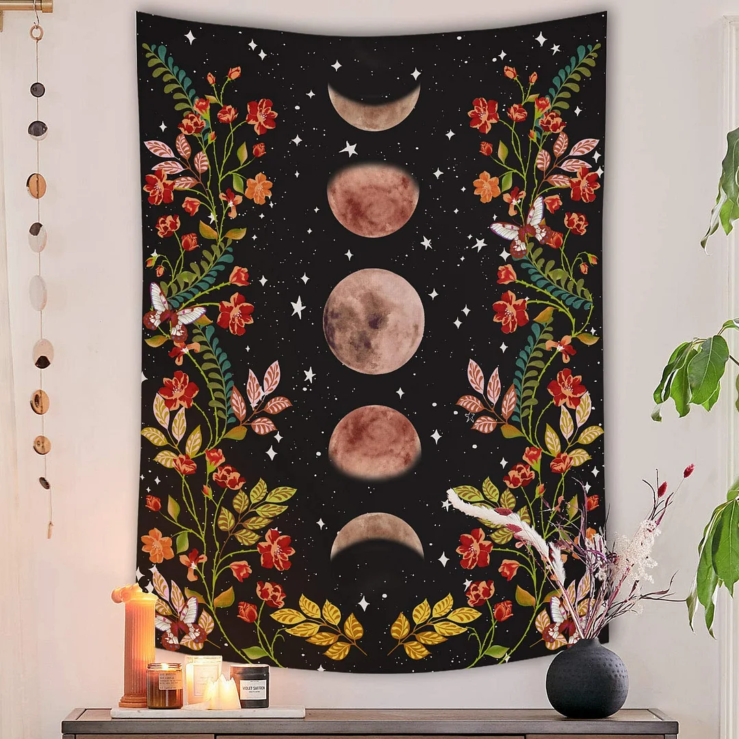 Psychedelic Moon Tapestry Starry Wall Hanging Room Flower Wall Carpets Dorm Decor Starry Sky Carpet Art Home Decoration