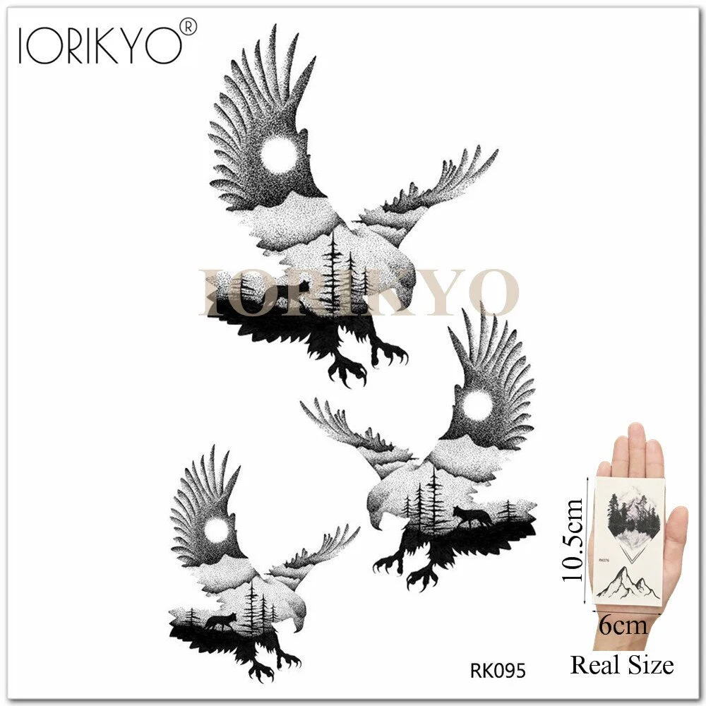 New Black Hummingbird Temporary Tattoo Stickers Women Arm Pencil Sketch Waterproof Tatoos Girls Forearm Birds Fake Tattoo Flower