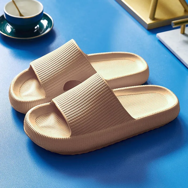 Men Thick Platform Home Slippers Women Fashion Soft Sole EVA Indoor Slides Shoes Woman Sandals 2021 Summer Non-slip Flip Flops