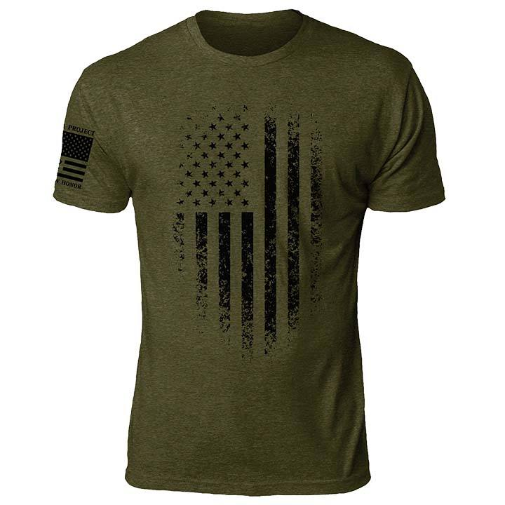 Men's Distressed Flag Printed Outdoor Casual Short Sleeve T-Shirt-Compassnice®