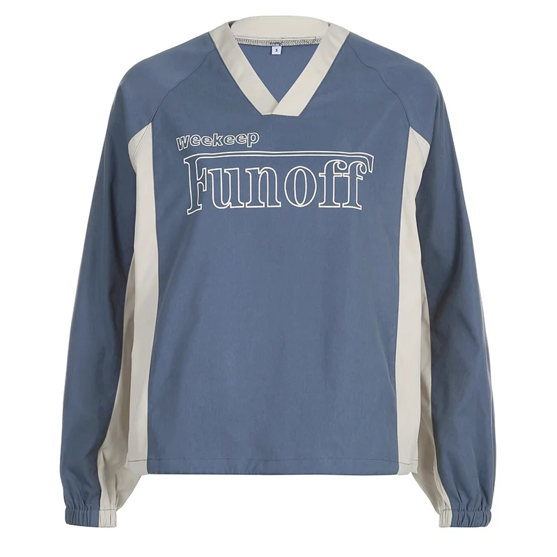 Ueong Color Casual V-Collar Loose Coat 2024 Spring / Summer Style Rope Design Basic Comfortable T-Shirt Sweater