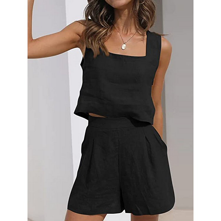 Women's Linen Shorts Set