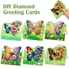 (US Local)6PCS DIY Butterfly Designs Diamond Art Greeting Cards Diamond Art Handmade Cards