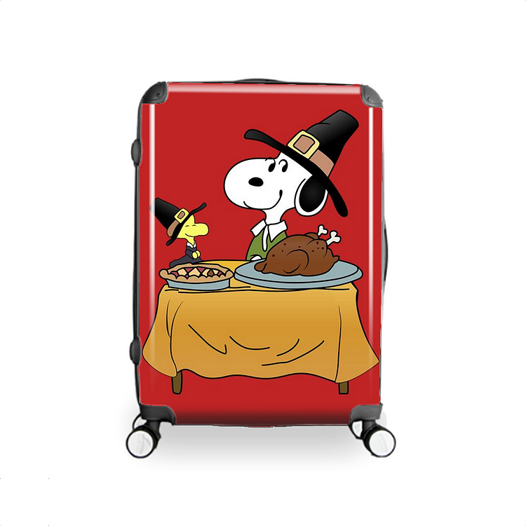 Snoopy With Turkey, Thanksgiving Hardside Luggage