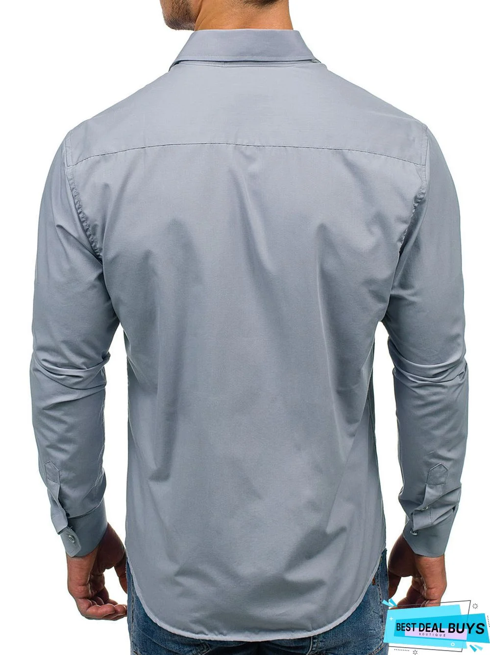 Men's Long Sleeve Men's Shirt Solid Color Shirt Men Commuter