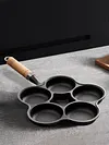 5 Round Holes Egg Frying Pan Cast Iron Omelet Pan for Gas Stove Induction Cooker