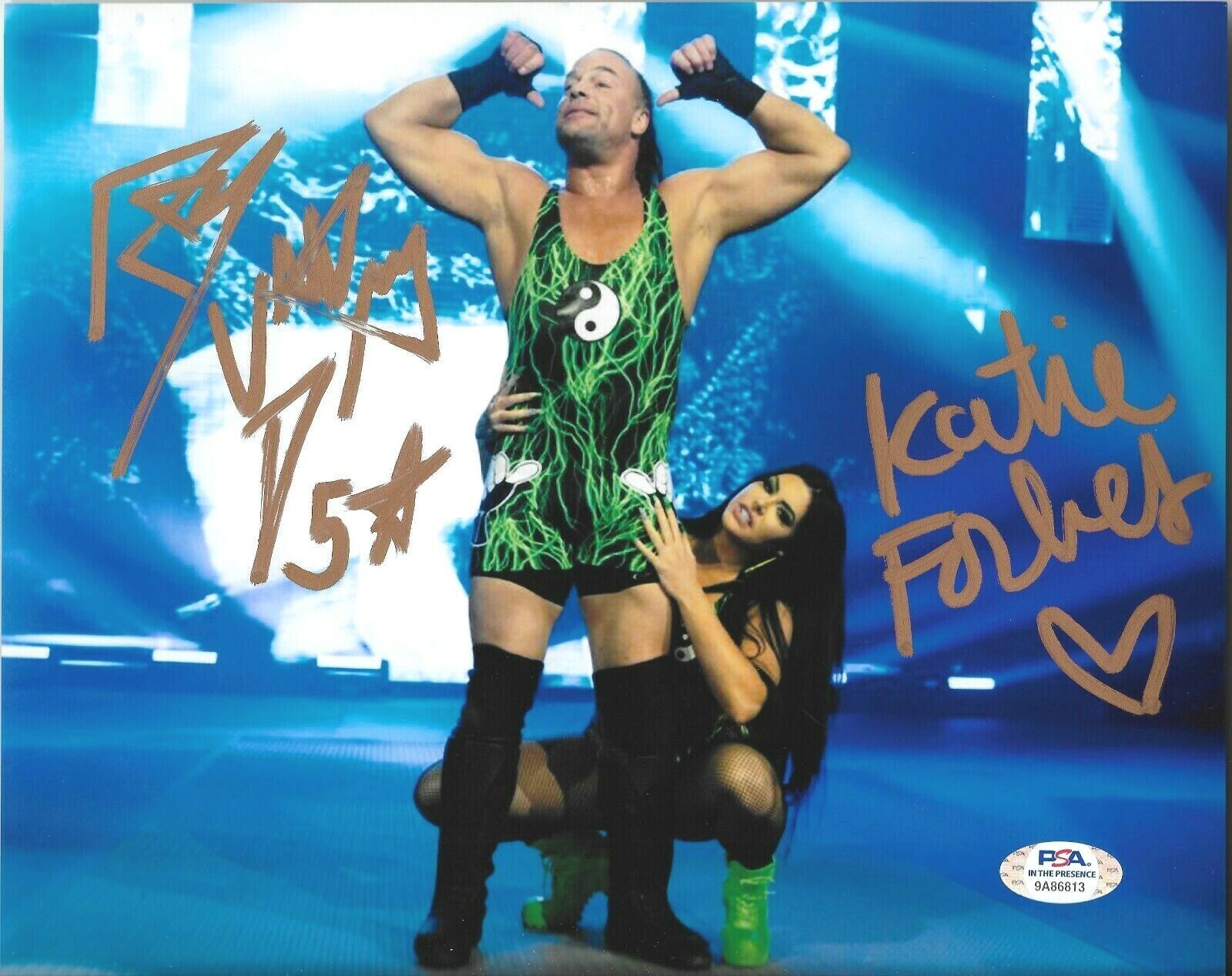 Rob Van Dam & Katie Forbes Impact TNA Signed Autograph 8x10 Photo Poster painting w/ PSA COA