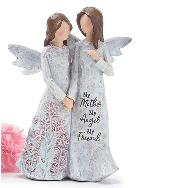 Mother Daughter Figurines Angel Statue Mother's Day Gift Ornament Bedroom Living Room Tabletop Decor