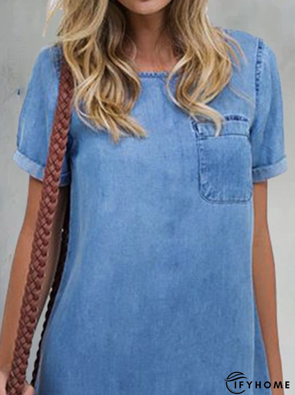 Casual Short Sleeve Weaving Dress | IFYHOME