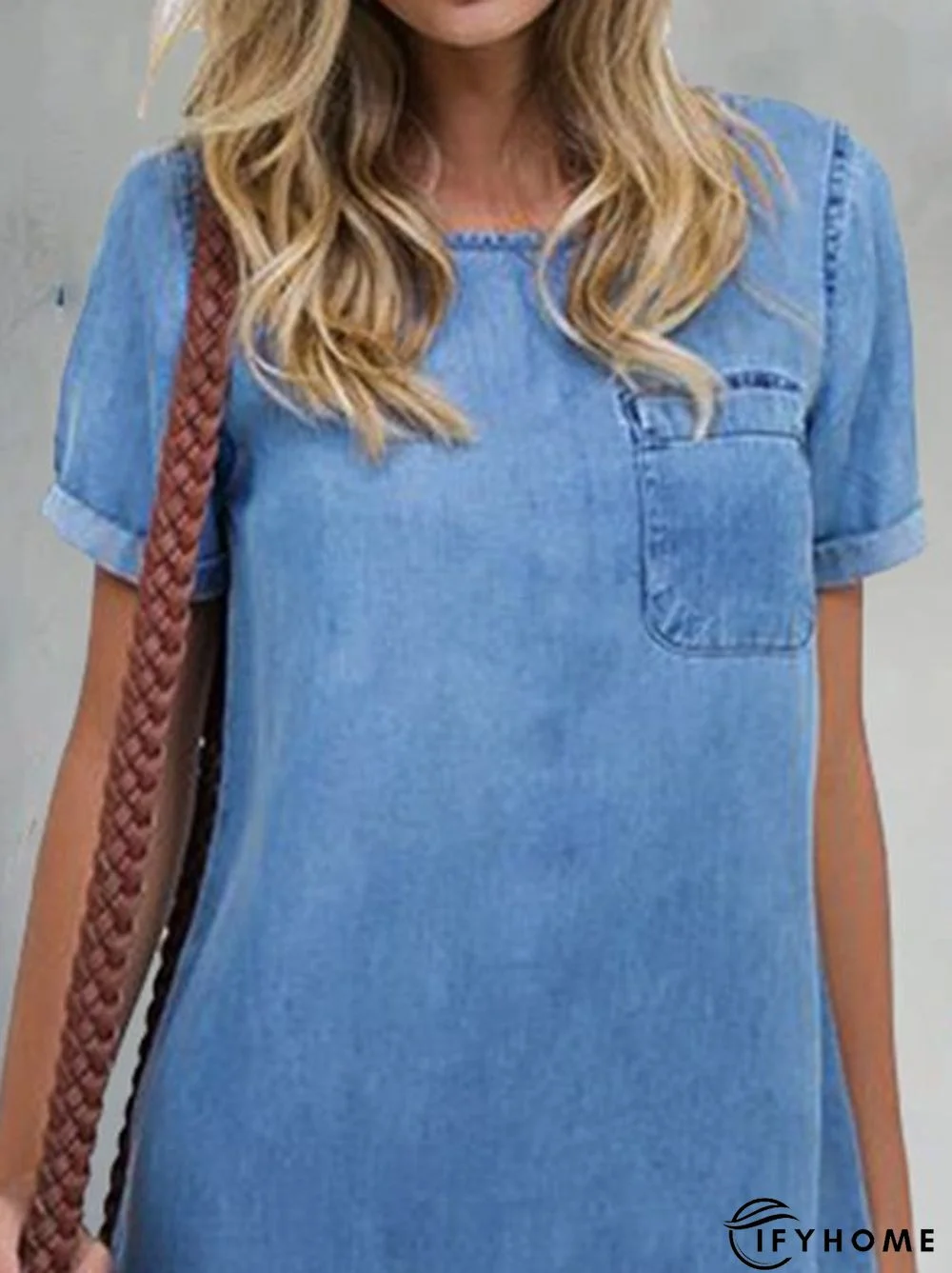 Casual Short Sleeve Weaving Dress | IFYHOME