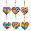Porte-cl&eacute;s multicolore amour-double face perceuse-diamant