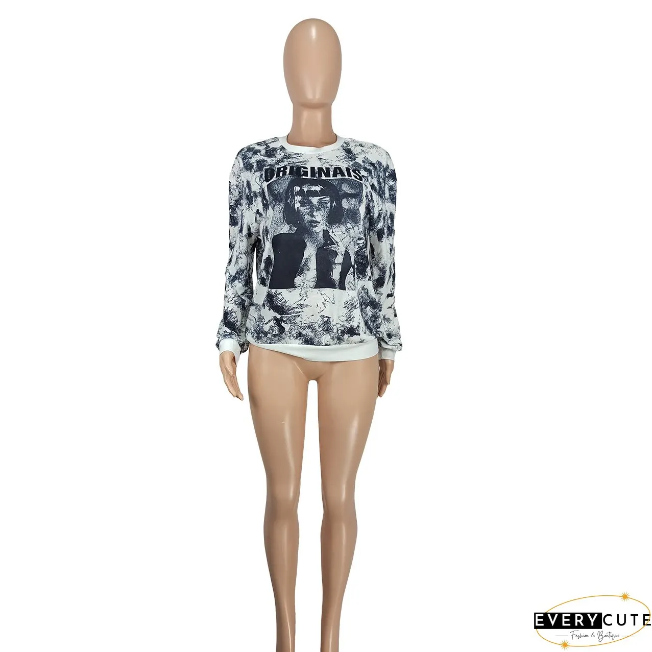 Fashion Casual Printed Long Sleeve Women's T-Shirt Women's Clothing