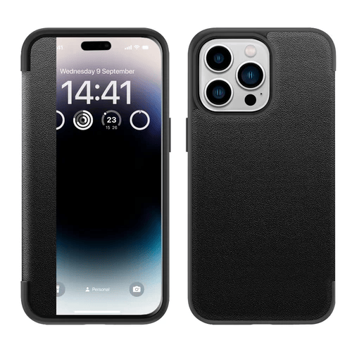 Business Series View Window Flip Folio Leather iPhone Case Cover