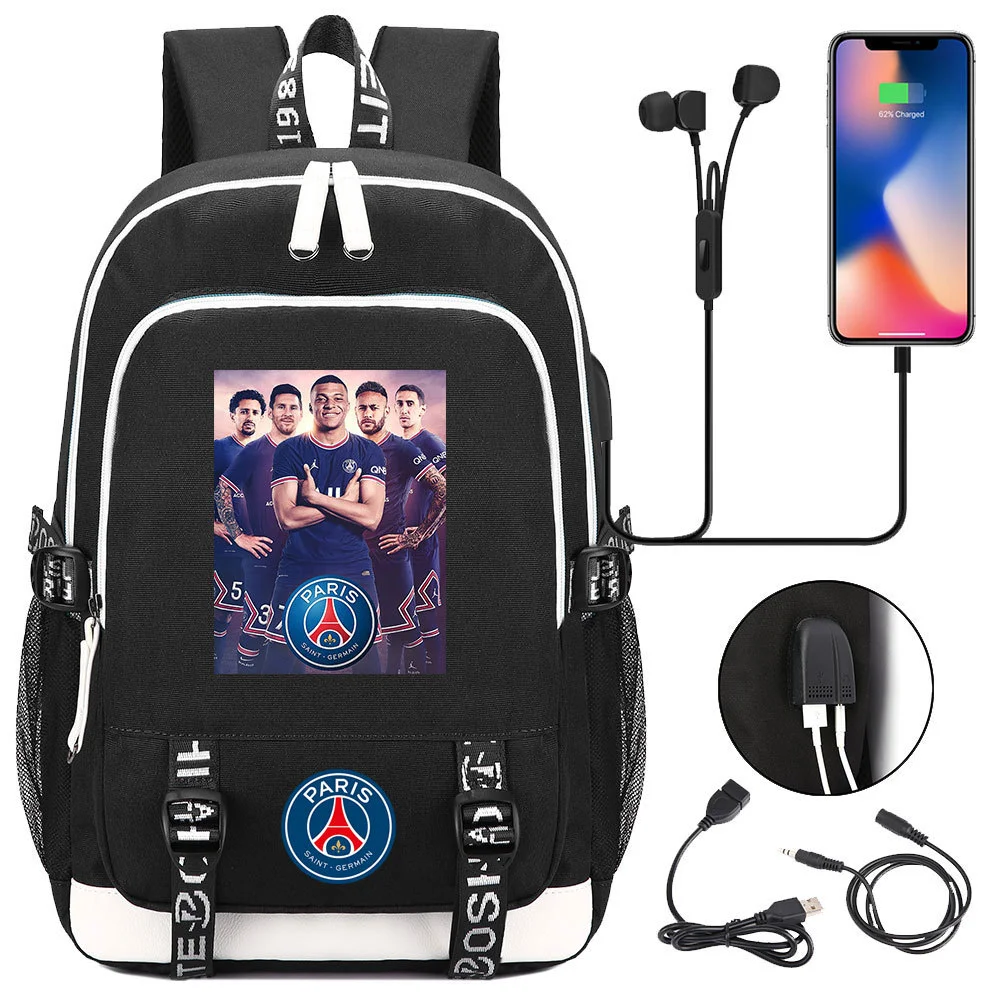 Buzzdaisy Get Your Little Messi Ready for School with our Lionel Messi Theme Backpack – Fits 15-inch Laptop, USB Charging Cable, and Ample Storage Space!