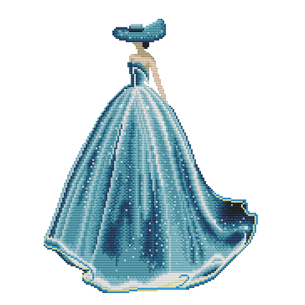 

Blue Wedding Dress - 11CT Stamped Cross Stitch - 36*46CM, 501 Original