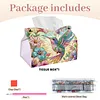 Diamond Art Painting Decorative Paper Napkin Dispenser Wear Resist Handmade Household Container Multifunction Rhinestone PU Tissue Holder Kit for Adults Home Office Gift (Color Hummingbird Floral)