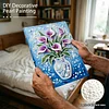 (20x30cm)DIY Flower Vase Framed Handmade Pearl Painting Art Craft Kit Living Home Decor