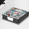 Diamond Painting Snowman Dog Leather Notecard Box Gem Art Sticky Note Holder
