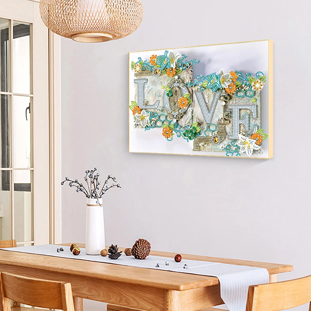 Diamond Painting - Partial Special Shaped Drill - Love(40*30cm)