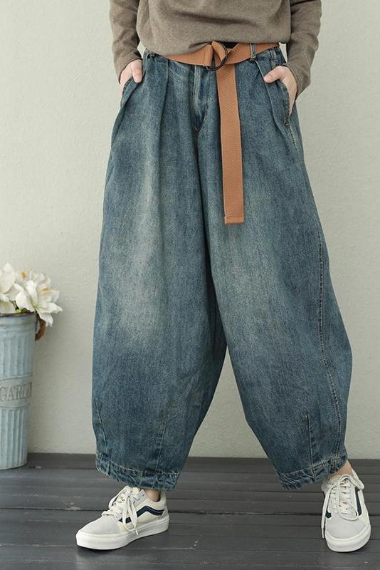 Vintage Blue Denim Pants Women Casual Jeans Q2231